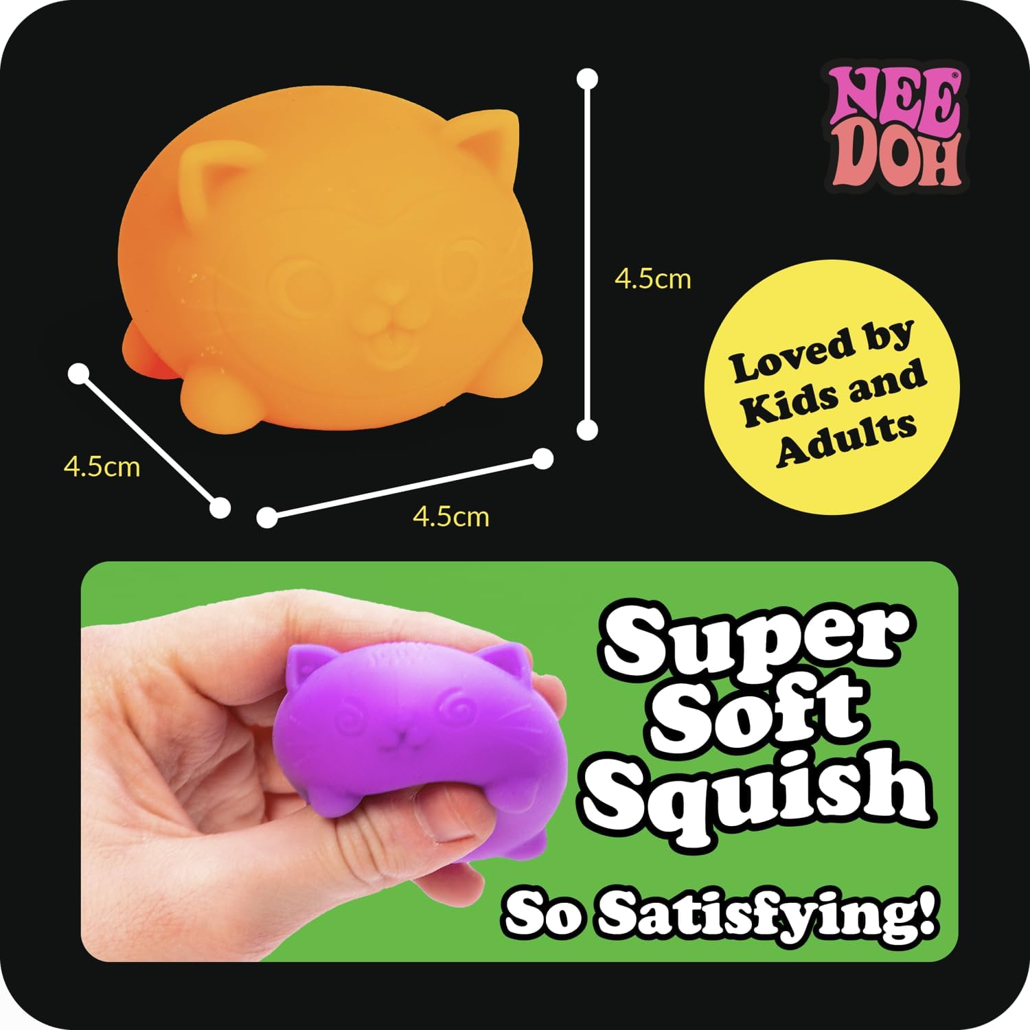 Schylling NeeDoh Teenie Cool Cat - Sensory Squeeze Toy - Contains 3 Mini Groovy Globs - 1.5 Wide - Color May Vary (Pack of 1) - Image 7