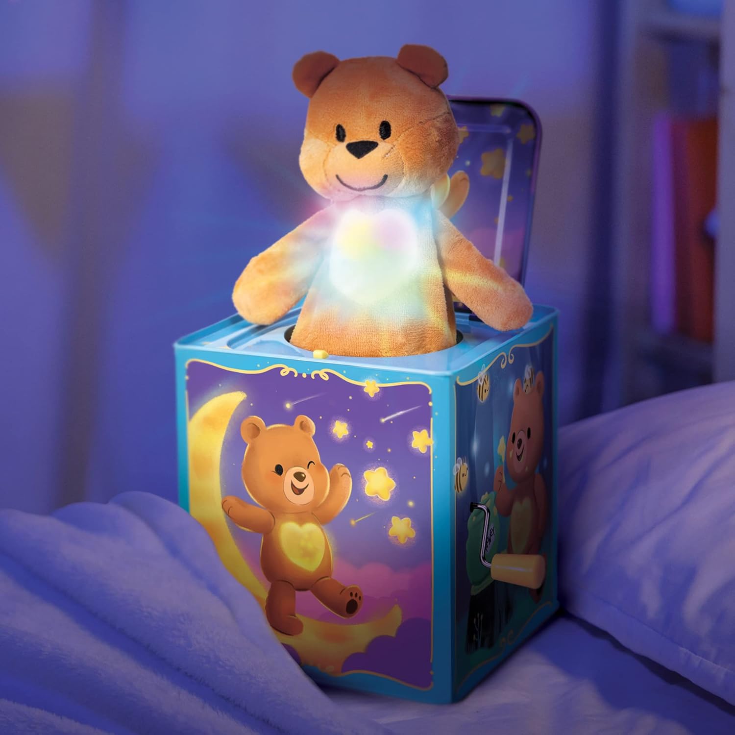 Schylling-Teddy Bear Pop N Glow Jack in The Box-18+mo-TPGJB. Small - Image 2