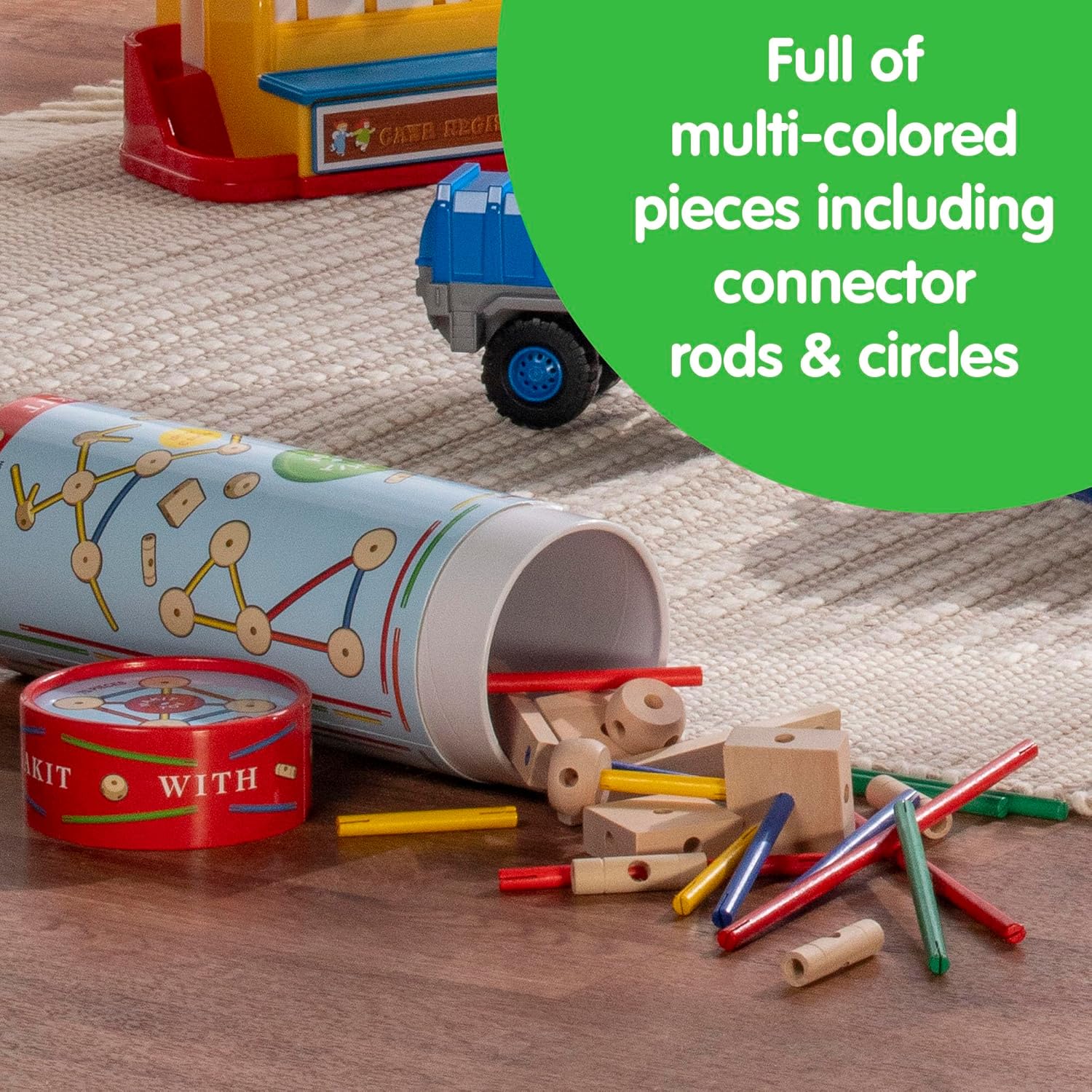 Schylling MKT Super Makit Classic Wood Construction Toy. 3+ years. 70-Pieces (1 EA) - Image 6